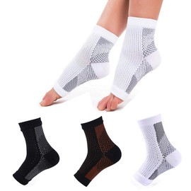 3 Pares Tobilleras Deportivas de Compresión para Esguince y Mejorar Circulación Sanguínea – Calcetines Compresion para Aliviar la Tendinitis de Aquiles – para Hombres y Mujeres (L-XL)