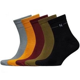 NUDUS Men’s Fashion Crew Socks - 5 Pair Bamboo Rayon Socks - For Dry Feet
