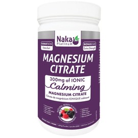 Naka Magnesium Citrate Calming Powder, 300mg Ionic Magnesium, Berry / 600g
