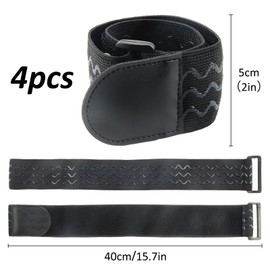Elastic Velcro Bands, ACTOYS Pack of 4 Velcro Bands, Elastic Velcro Fastening Straps, Extra Wide and Especially Safe for Bicycles, Bags, Training Equipment, Cables and More