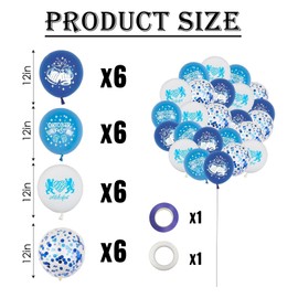 Oktoberfest Decoration Set - 24 Pieces Balloons in White, Blue and with Confetti, Bavarian Motifs for Party Decoration