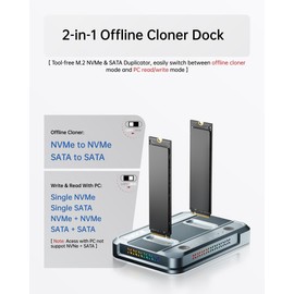 SUITOK Dual-Bay M.2 SSD Cloner 20Gbps NVMe Duplicator Quadruple Cooling