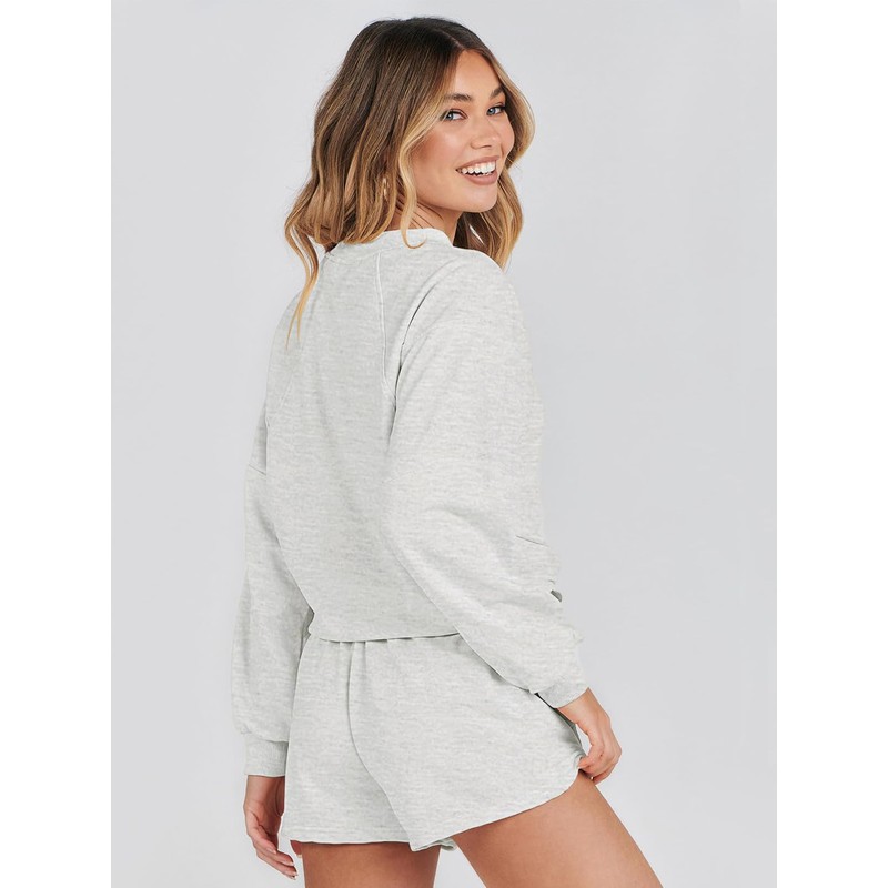MEROKEETY MEROKEETY Women's 2025 Fall Oversized Batwing Sleeve Lounge Sets