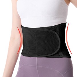 USUN Abdominal Belt Elastic Back Warmer Heat Belt Elastic Self Heating Belt Waist Support Recovery Belt After Birth Belly Band Comfortable Belly Slim Belly Belt (Black, L)