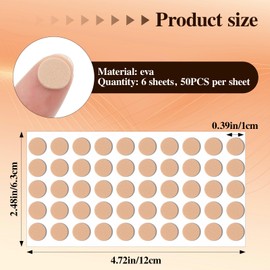 Classicseali 300PCS Earring Support Patches,10mm Waterproof Earring Stickers for Split Earlobes, Self-Adhesive Ear Patches for Earrings, for Supporting Heavy Earrings Studs Brooches,Skin Color