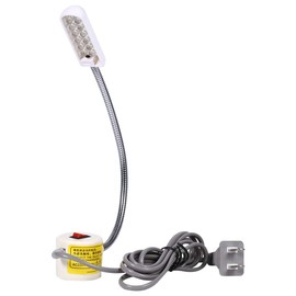 Sewing Machine Light, 12 LED Sewing Lamp Flexible Gooseneck Working Light with Magnetic Mounting Base ON/Off Switch for Household Sewing Machine Studio Drill Presses Workbenches, AC 220-250