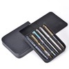 Lanxivi Genuine Leather Fountain Pen Case 6 Slot Black Leather