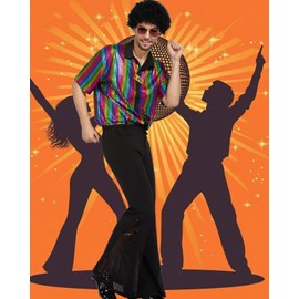 minkasic Mens 70's Disco Outfit Retro 70s Men Costume for Adults Perfect 70 Theme Clothes for Parties Multicor M