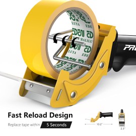 PROSUN Tape Gun Dispenser Fast Reload Packaging Heavy Duty Box Brown Paper roll Packing Tape Gun Dispenser sellotape Dispenser Heavy dut 48mm/50mm (2 Inch) TG01 (Yellow)