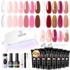 ROSALIND 12 Pcs Pink Brown Christmas Poly Nail Gel Kit