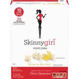 Orville Redenbacher's Skinnygirl Microwave Popcorn Mini Bags, Butter & Sea Salt Flavor, 1.5 oz., 10-Count (6 Boxes)