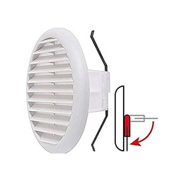TLDSHOP® - Round PVC Ventilation Grille with Springs and Mesh for Holes Diameter 80-125 mm, Diameter 145 mm (White)