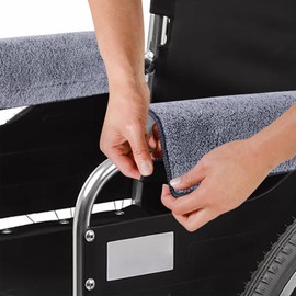 Wheelchair Armrest Cover Armrest Pad - Adjustable Widened Nylon Velcro Fastening, Comfortable Armrest Support Pressure Relief Pad for Wheelchairs and Office Chairs Memory Foam Pads, Pack of 2