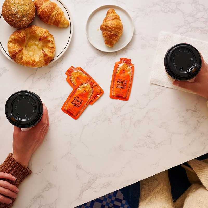 Nate's Bulk 400ct Honey Minis - Single-Serve 100% Pure, Raw