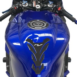 R1 3D Motorcycle Tank Pad Gas Tank Protector Compatible with Yamaha YZF-R1 R1 Anti Slip Tank Pad Stickers Gas Oil Fuel Tank Pad Protectors,White