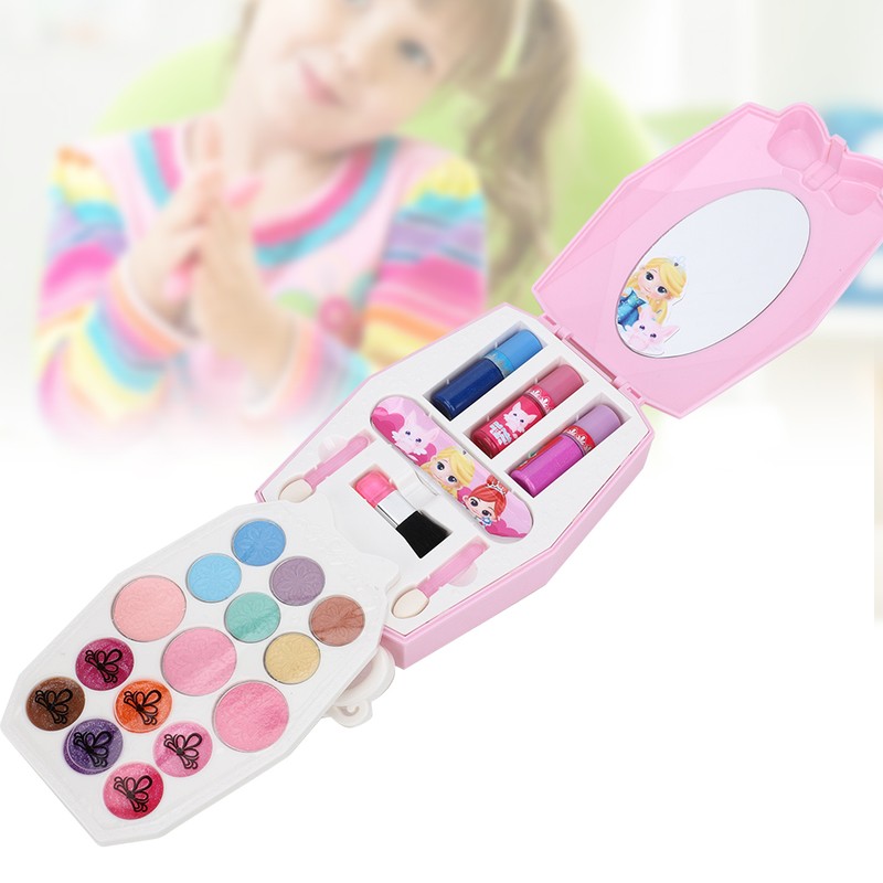 Portable Kid Makeup Water Soluble Toy Miniature Beauty Box Cosmetic