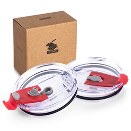 koodee 20 oz Tumbler Lids, Fits for 20 oz YETI tumbler 2 Pack Spill-proof Lids,Covers for 20 Ounce Tumbler Cup (Red)