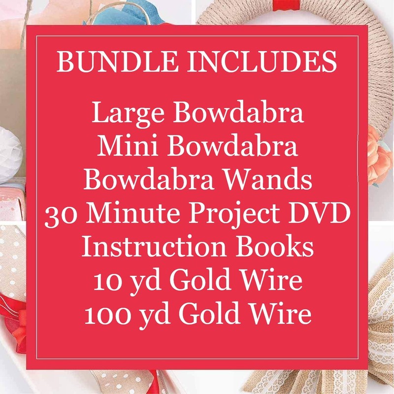 Bowdabra Bow Maker with Large Bowdabra, Mini Bowdabra, 100yd Gold