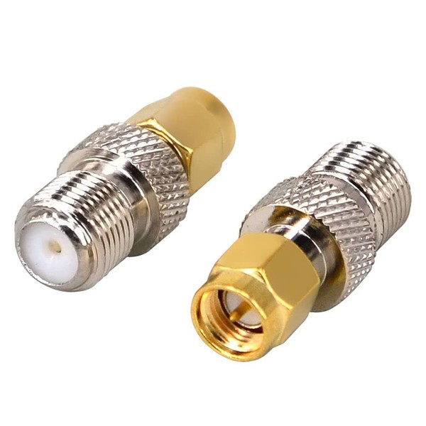 BOOBRIE SMA Male to F Female F Type Connector SMA Connector 50Ω SMA F Type Conversion F Female Coaxial Adapter Conversion, Connection, Extension Antenna, Car Tuner, Terrestrial Digital FM etc. Set of 2