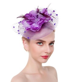 Women's Fascinator Feather Tea Party Hat Hair Clip Pin Brooch Corsage Bridal Hairband Derby Hat Cocktail Wedding