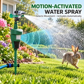 Motion Activated Sprinkler for Garden Protection – Water Jet Animal Deterrent for Lawn, Yard & Outdoor Areas