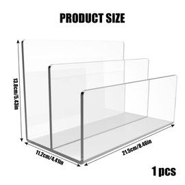 Vankcp 1 Pcs Acrylic Mile Sorter for Desk, 2 Upright Compartments Desk Mail Organizer, Acrylic Mail File Organizer Sorters for Envelope Paper Document, Clear Files Sorter for Office Home, Vertical