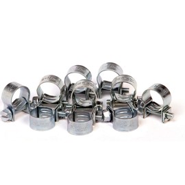 Universal Mini Hose Clamps Clamping Range 7.0-9.0 mm to 22.0-24.0 mm Hose Clamps Range 10 Pieces