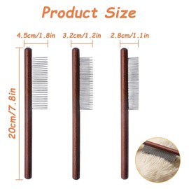3Pcs Cat Flea Comb, Solid Wood Pet Comb, Stainless Steel Tooth Dog Comb for Cat Dog Removing Fleas, And Floating Hair (3 size) ，Cat Comb，Flea Comb for Dogs，Cat Comb for Short Haired Cats