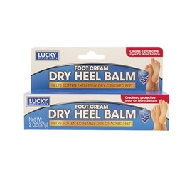 Lucky Super Soft Bálsamo seco para talón para pies, suaviza los pies agrietados extremadamente secos, peso neto 2 oz (57 g)