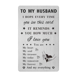 Gezxin Father's Day Card for Husband- Romantic Husband Birthday Anniversary Valentines Gifts- Christmas Xmas