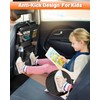 2 Pack Leather Car Backseat Organizer with Foldable Table Tray,