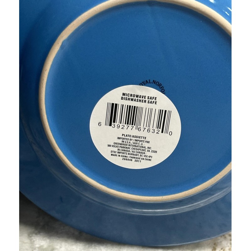 Royal Norfolk 7-1/2" Dessert Snack Appetizer Blue Plate Design Beau