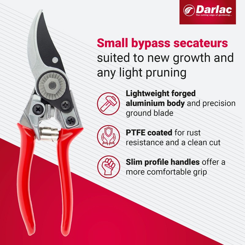 Darlac Small Bypass Secateur - Lightweight Perfect for Small Hands