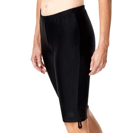 UV SKINZ Women’s Classic Swim Jammerz with UPF 50+ Sun Protection – Long Swim Shorts for Women, Womens Modest Swimsuits - Black - M