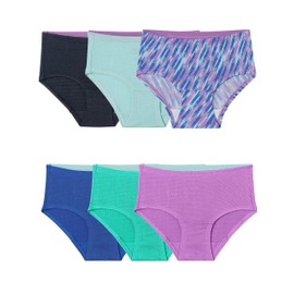 Fruit of the Loom Girl's Breathable Underwear (Pack of 6) Underwear, Brief/assorted, 14