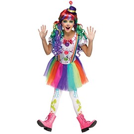 Fun World Kids Crazy Color Clown Costume (Large)