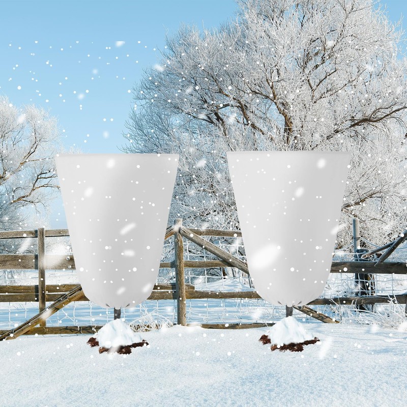 8 Pcs Plant Covers Freeze Protection 35.4" x 59", White