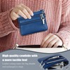 YueJieSelected Ladies Genuine Leather Wallet with Key Ring, blue, Urban