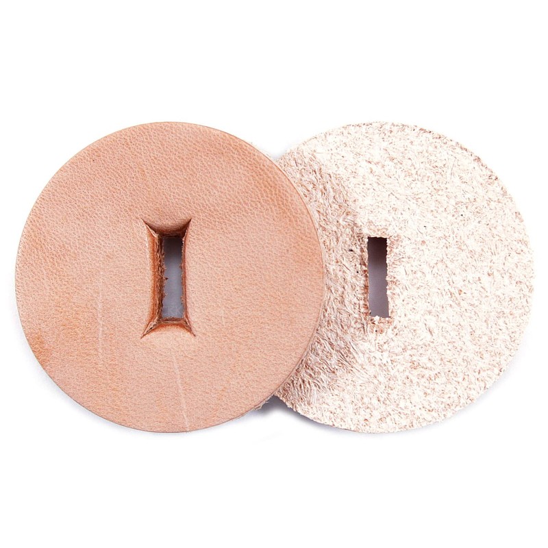 Cowhide Leather Handle Washers - Round w/Slot - (1.50 x