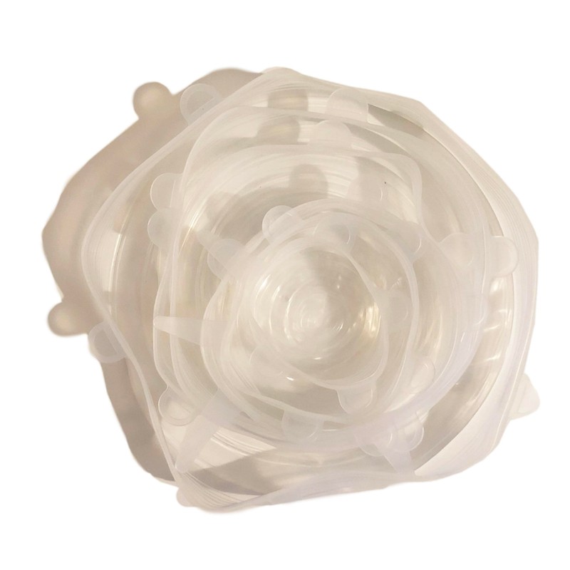 Set tapas de silicón amoldables, 6 piezas. Para la cocina,
