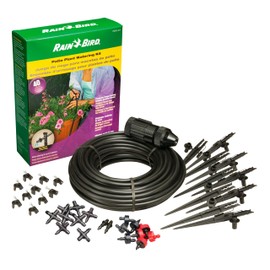 Rain Bird PATIOKIT Drip Irrigation Patio Watering Kit, Connects to Faucet, 1/4" Drip Tubing,Black