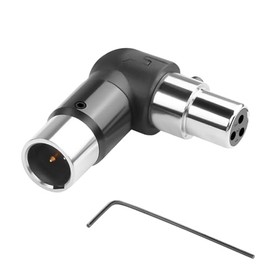QIANRENON Einstellbarer 90° Winkel Mini XLR Mikrofon Adapter Vergoldet 3Pin mini-XLR Stecker auf Mini xlr Buchse Rechter Winkel Anschluss Extender, für Kabelloses Mikrofon am Revers, Camcorder