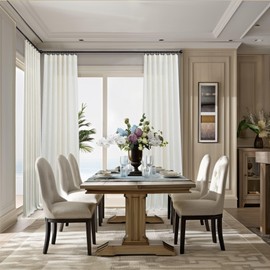 DANCURTON - Cortinas pequeñas para ventana de 45 pulgadas de longitud para cocina, 2 paneles de bolsillo trasero para barra, cortina corta de lino natural semitransparente para filtrar la luz, color