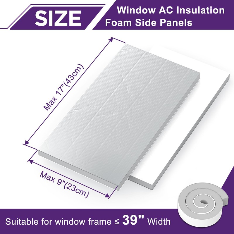 Mxclimate Window AC Insulated Foam Panels with Aluminum Foil Heat