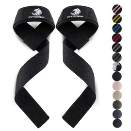 Fitgriff® Lifting Straps (Padded) for Strength Training, Bodybuilding, Fitness - Deadlift Straps - Lifting Straps - for Men and Women (Original Black, XS)