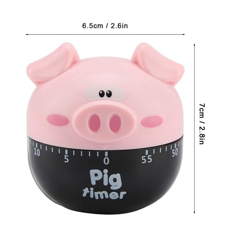 Kitchen Timer Cute Cartoon Pig Mechanical Timers Counters for Cooking