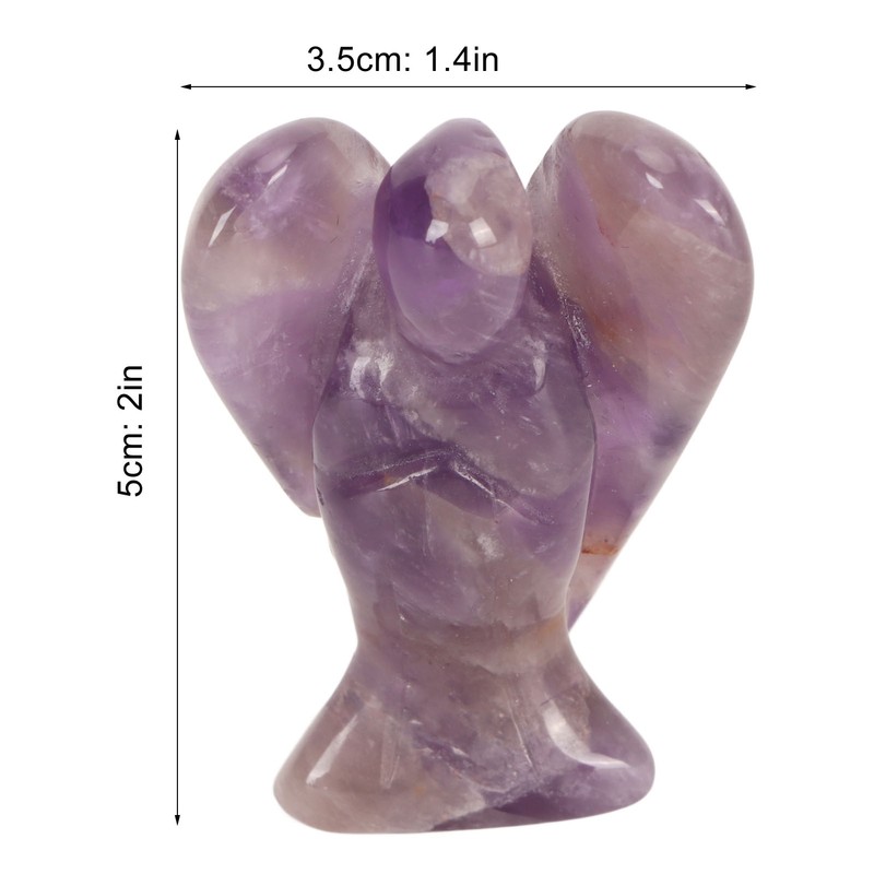 Faux Crystal Angel Figurine Carved Peace Healing Pocket Angel Statue