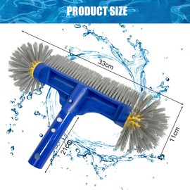 Poolbürste mit Runden Enden, Poolbesen, Pool Bürste, Poolbürste für Folienpool, Schwimmbad Bürste, Pool Reinigungsbürste für Reinigung Pool Wänden, Fliesen, Ecken, Böden(Dekoration G1)