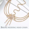 Aceorna Bridal Head Chain Rhinestone Forehead Headband Boho Crystal Hair