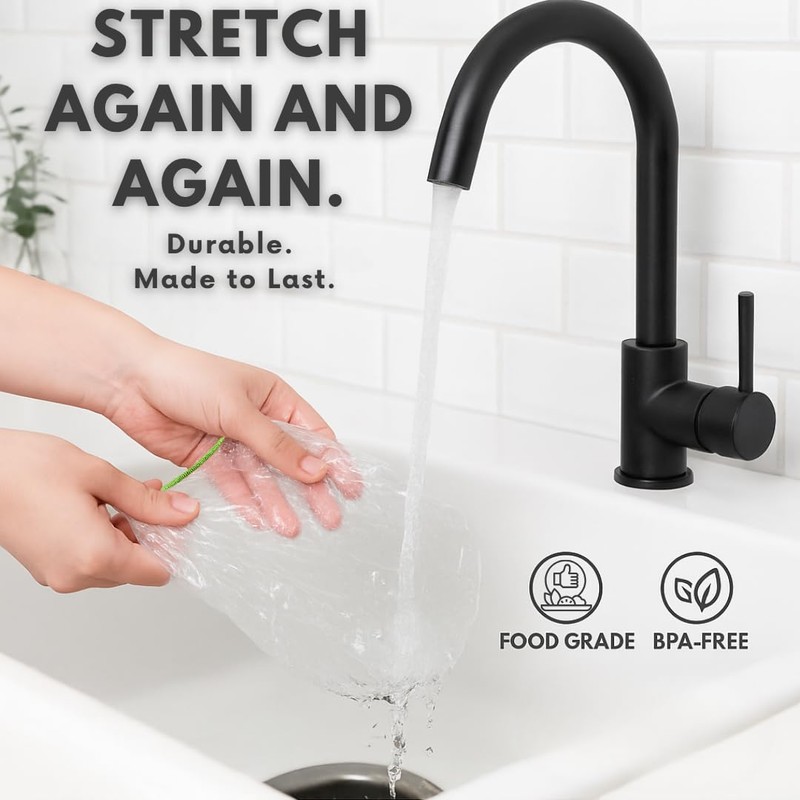 Kitchen Strong Plastic Bowl Covers, Elastic Reusable Food Covers for